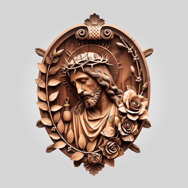 3D Illusion Laser Engraved Jesus with Crown of