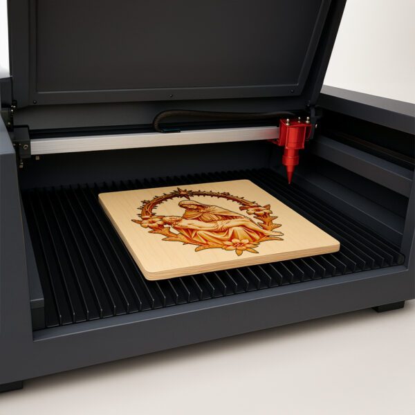 3D Illusion Laser Engraving Design, Virgin Mary and
