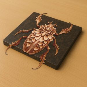 3D Illusion Laser Engraving File, Bark Beetle Art,