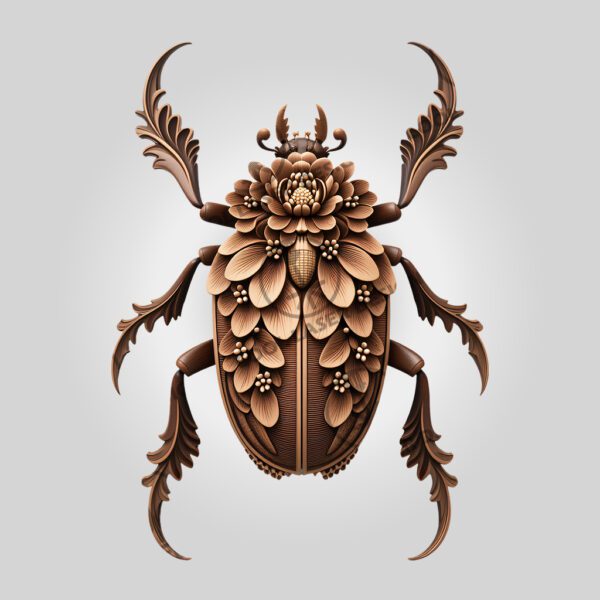 3D Illusion Laser Engraving File, Bark Beetle Art,