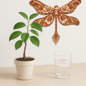 3D Illusion Laser Engraving File, Damselfly Wall Art,