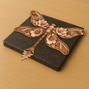 3D Illusion Laser Engraving File, Damselfly Wall Art,