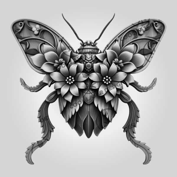 3D Illusion Laser Engraving File, Detailed Flea Design,