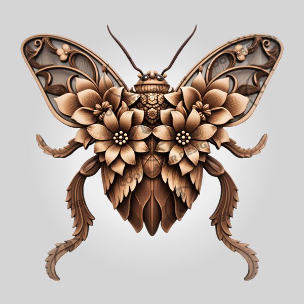 3D Illusion Laser Engraving File, Detailed Flea Design,