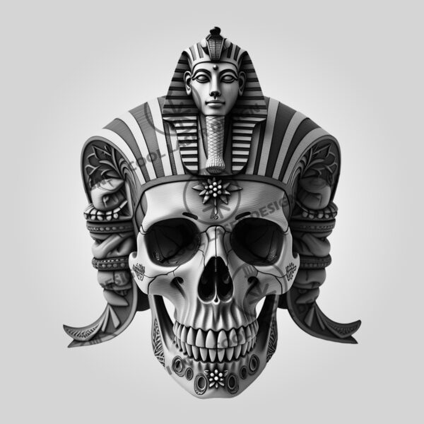 3D Illusion Laser Engraving File, Egyptian Sphinx Skull