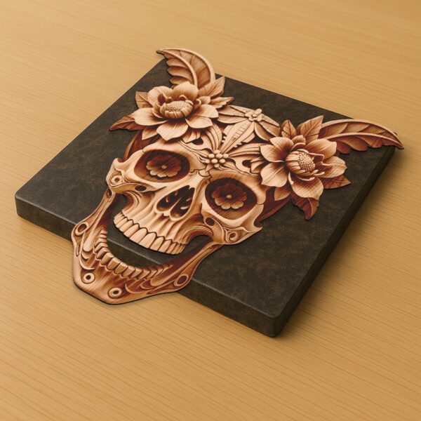 3D Illusion Laser Engraving File for Wooden Skull