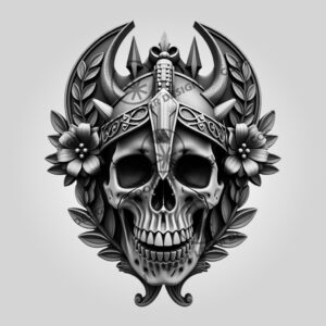 3D Illusion Laser Engraving File, Gladiator Skull Art
