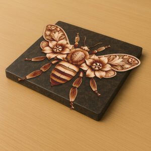 3D Illusion Laser Engraving File, Honeybee Sculpture, Intricate