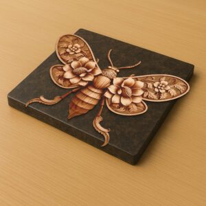 3D Illusion Laser Engraving File, Intricate Cicada Insect