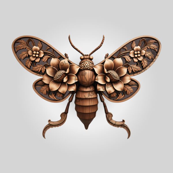 3D Illusion Laser Engraving File, Intricate Cicada Insect