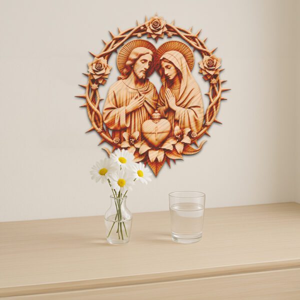 3D Illusion Laser Engraving File, Jesus and Mary