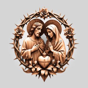3D Illusion Laser Engraving File, Jesus and Mary