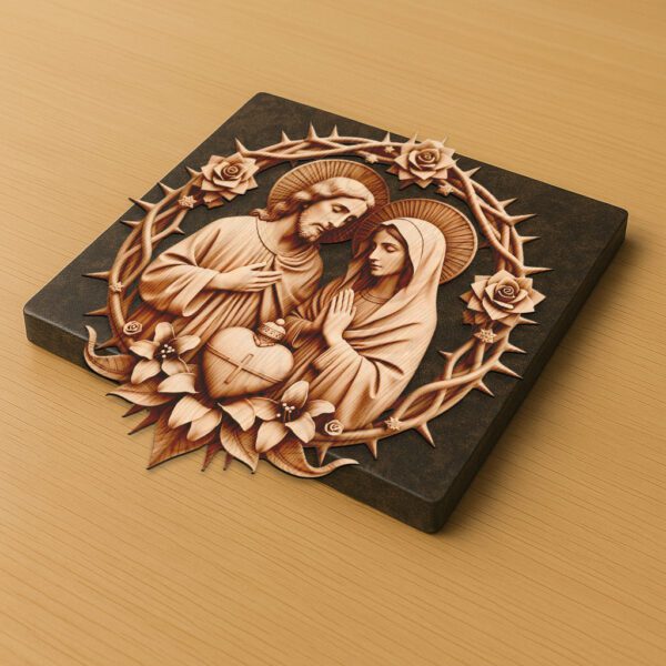 3D Illusion Laser Engraving File, Jesus and Mary
