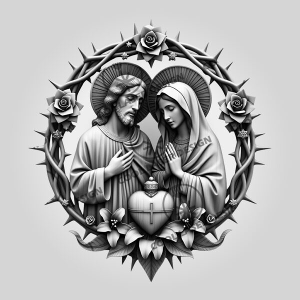 3D Illusion Laser Engraving File, Jesus and Mary