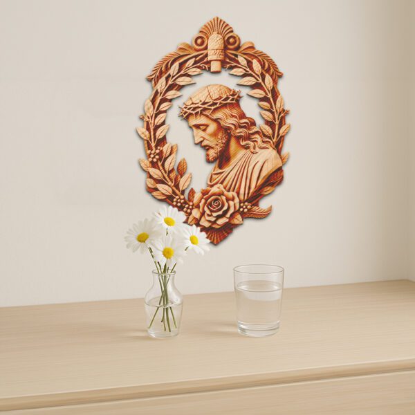 3D Illusion Laser Engraving File, Jesus Crown of