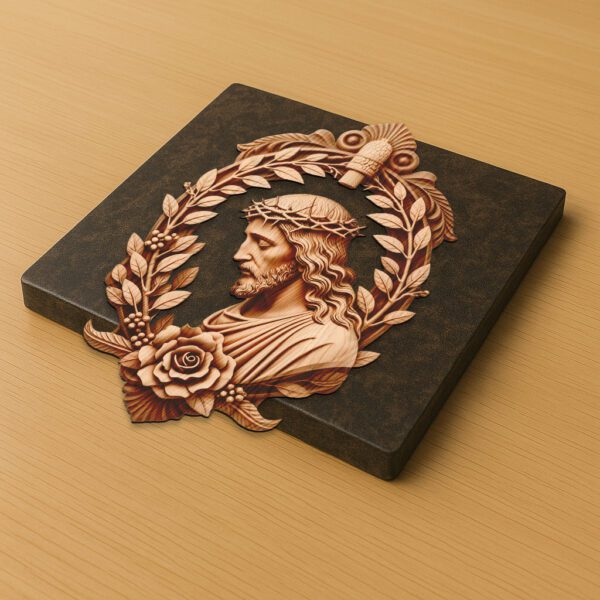 3D Illusion Laser Engraving File, Jesus Crown of