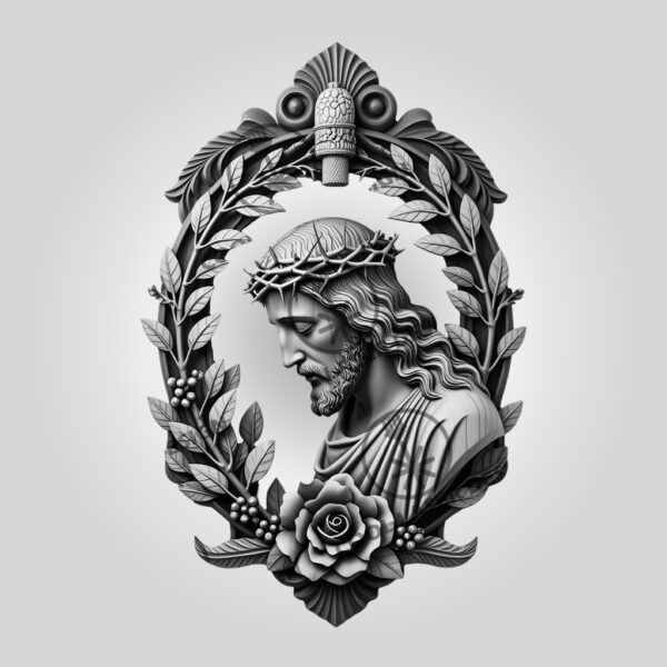 3D Illusion Laser Engraving File, Jesus Crown of