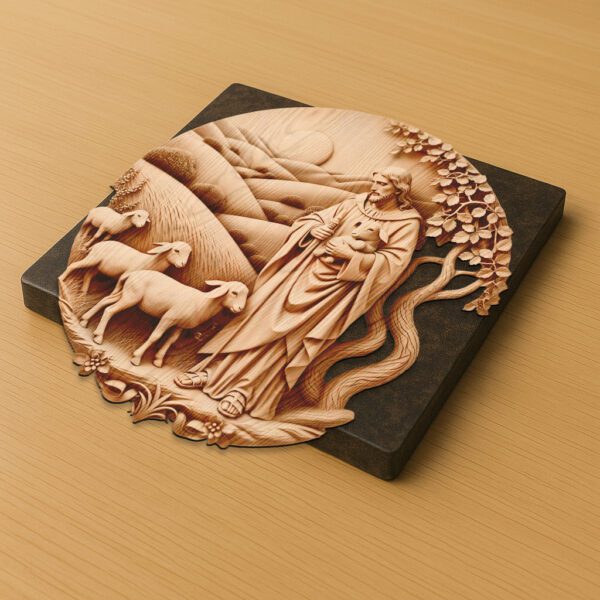 3D Illusion Laser Engraving File, Jesus with Lamb,