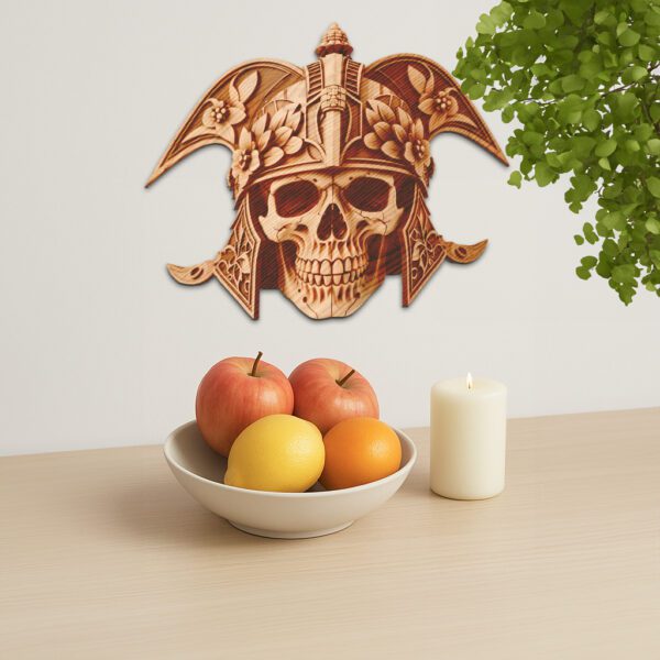 3D Illusion Laser Engraving File, Knight Skull Visor