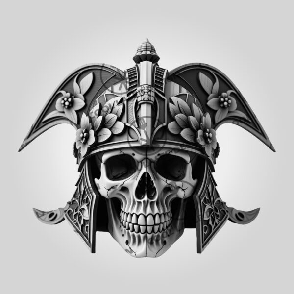 3D Illusion Laser Engraving File, Knight Skull Visor