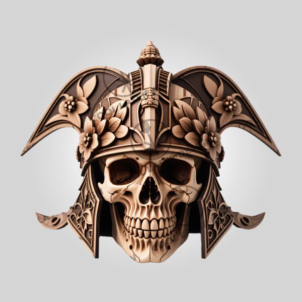 3D Illusion Laser Engraving File, Knight Skull Visor