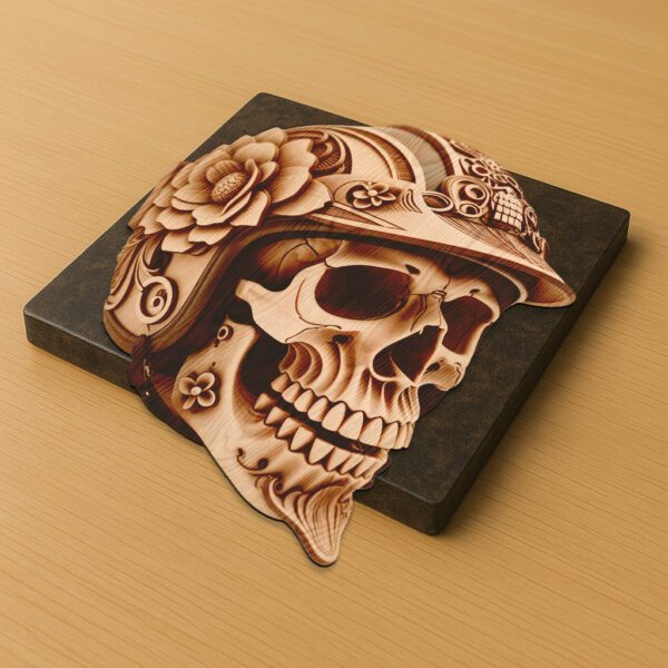 3D Illusion Laser Engraving File, Modern Biker Art,