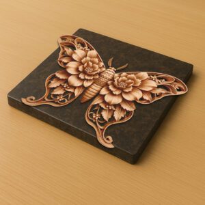 3D Illusion Laser Engraving File, Moth Art, Unique