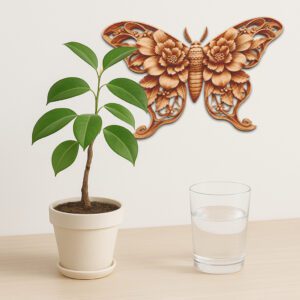 3D Illusion Laser Engraving File, Moth Art, Unique