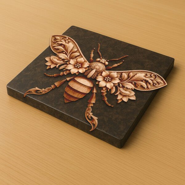 3D Illusion Laser Engraving File, Ornamental Wasp Art,