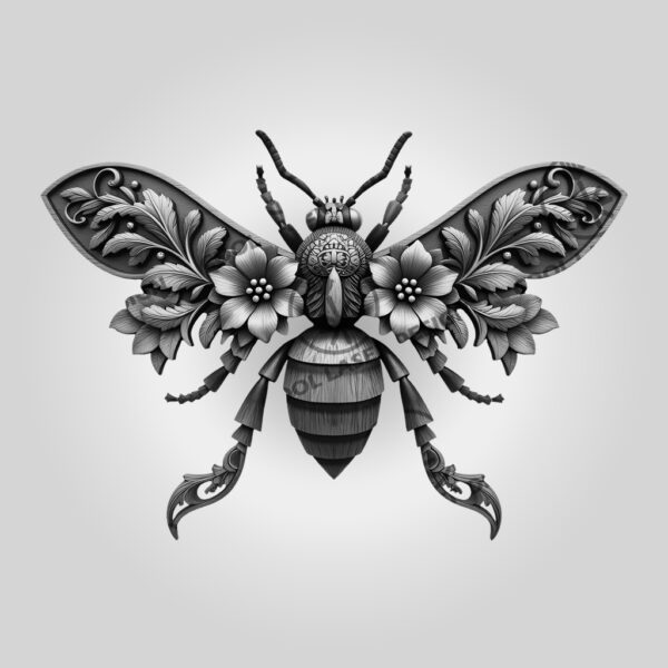 3D Illusion Laser Engraving File, Ornamental Wasp Art,