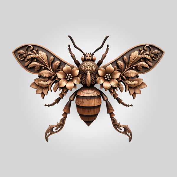 3D Illusion Laser Engraving File, Ornamental Wasp Art,