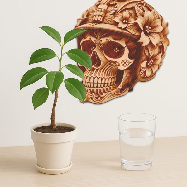 3D Illusion Laser Engraving File, Ornate Skull Helmet