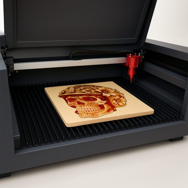 3D Illusion Laser Engraving File, Ornate Skull Helmet