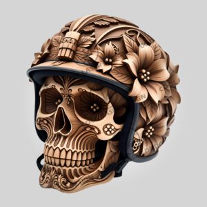3D Illusion Laser Engraving File, Ornate Skull Helmet