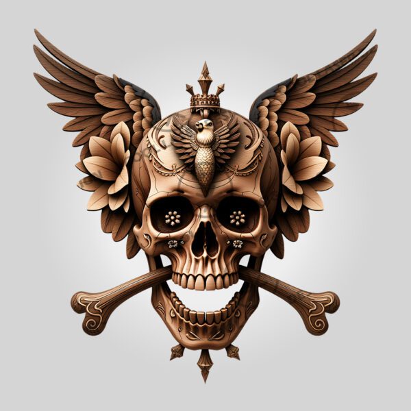3D Illusion Laser Engraving File, Pirate Skull Nautical