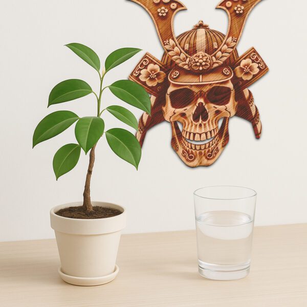 3D Illusion Laser Engraving File, Samurai Skull Art,