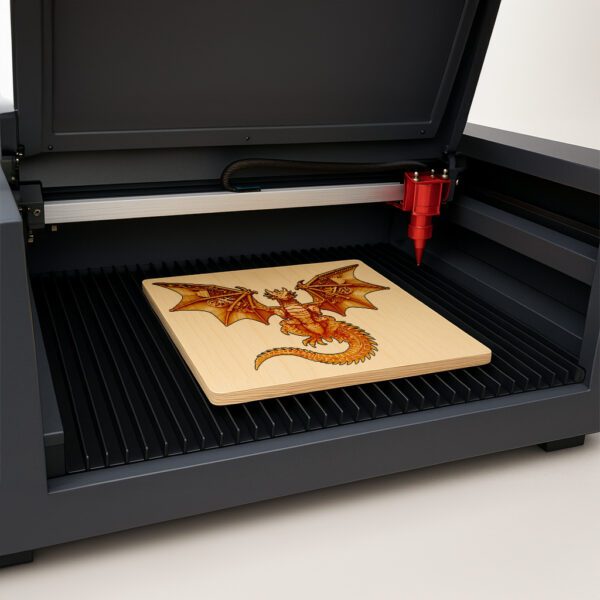 3D Illusion Laser Engraving File, Steampunk Dragon Design,