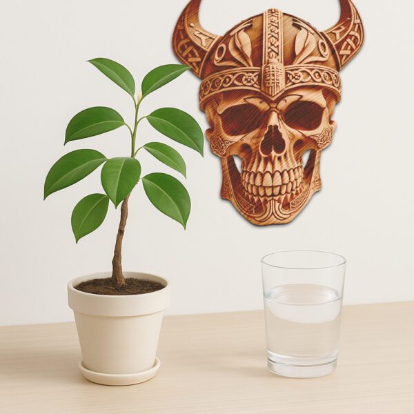 3D Illusion Laser Engraving File, Viking Skull Helmet