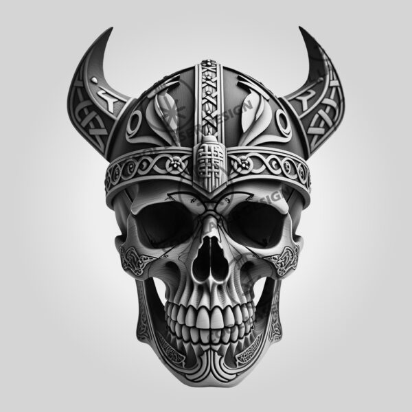 3D Illusion Laser Engraving File, Viking Skull Helmet