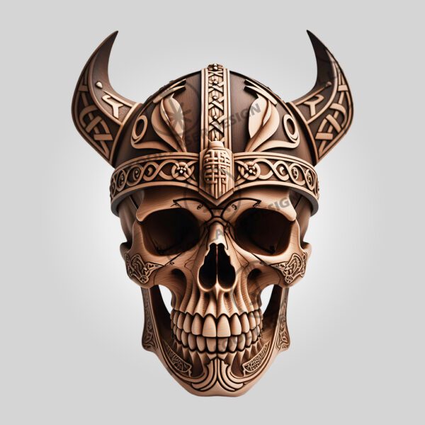 3D Illusion Laser Engraving File, Viking Skull Helmet