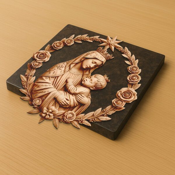 3D Illusion Laser Engraving File, Virgin Mary and