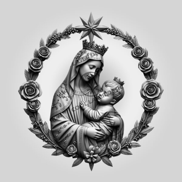 3D Illusion Laser Engraving File, Virgin Mary and