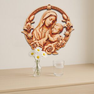 3D Illusion Laser Engraving File Virgin Mary and
