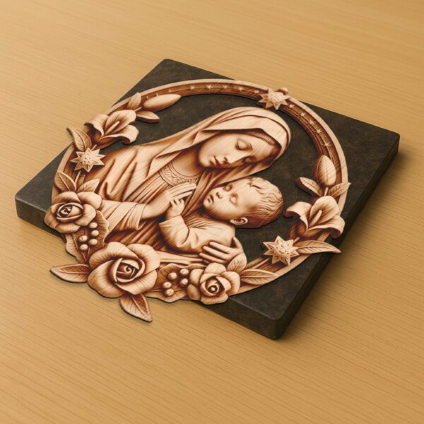 3D Illusion Laser Engraving File Virgin Mary and