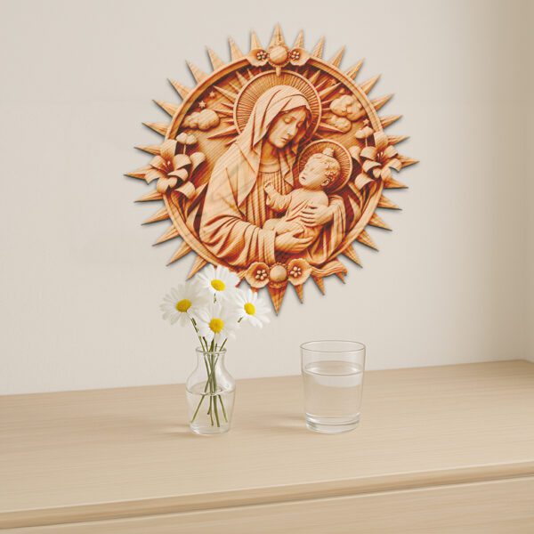 3D Illusion Laser Engraving File, Virgin Mary and