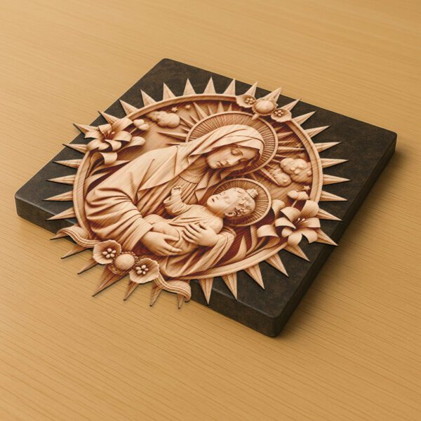 3D Illusion Laser Engraving File, Virgin Mary and