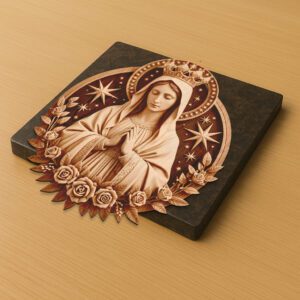 3D Illusion Laser Engraving File, Virgin Mary Art,