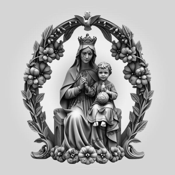 3D Illusion Laser Engraving File, Virgin Mary Baby