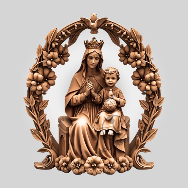 3D Illusion Laser Engraving File, Virgin Mary Baby
