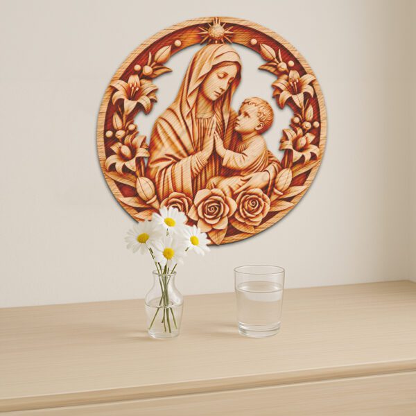 3D Illusion Laser Engraving File, Virgin Mary with